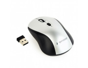 Gembird MUSW-4B-02-BS, Wireless Optical Mouse, 2.4GHz, 4-button, 800/1200/1600dpi selectable by the button, Nano Reciver, USB, Black/Silver